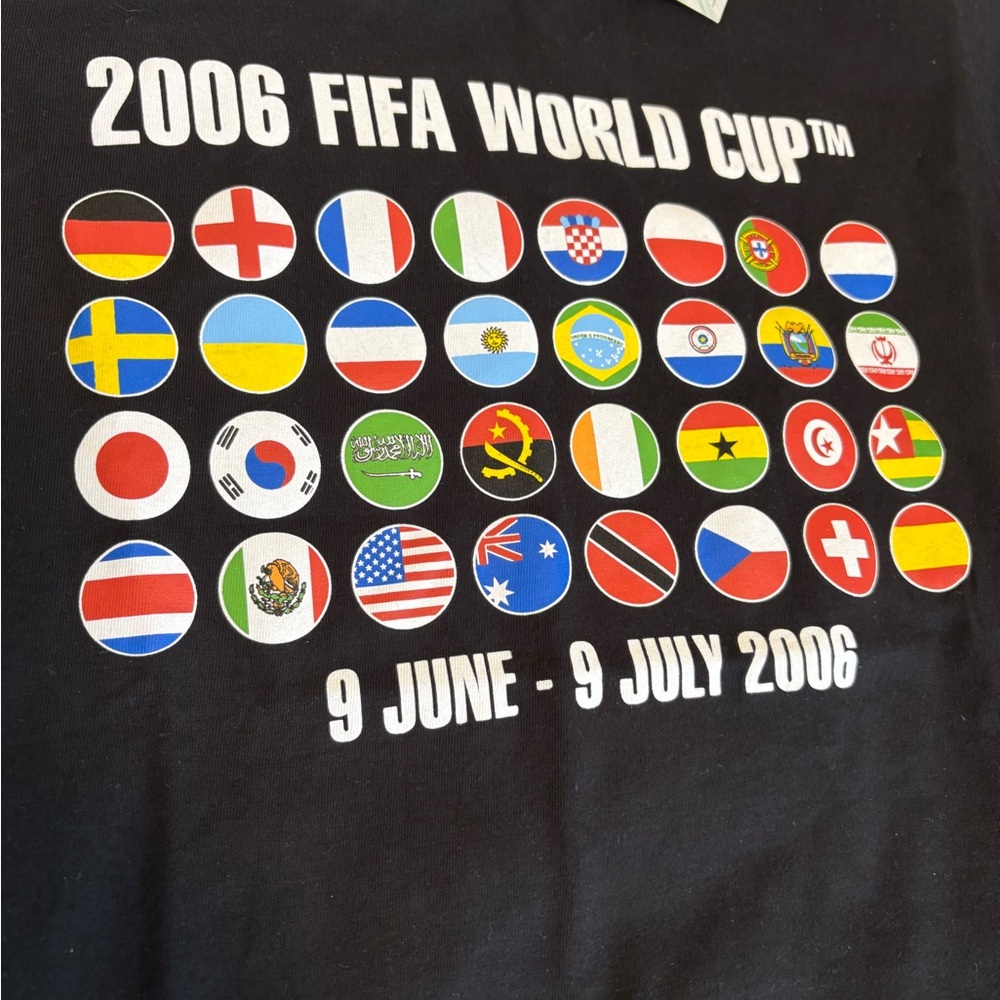 Vintage 2006 FIFA World Cup Black Graphic Tee, size small, NWT